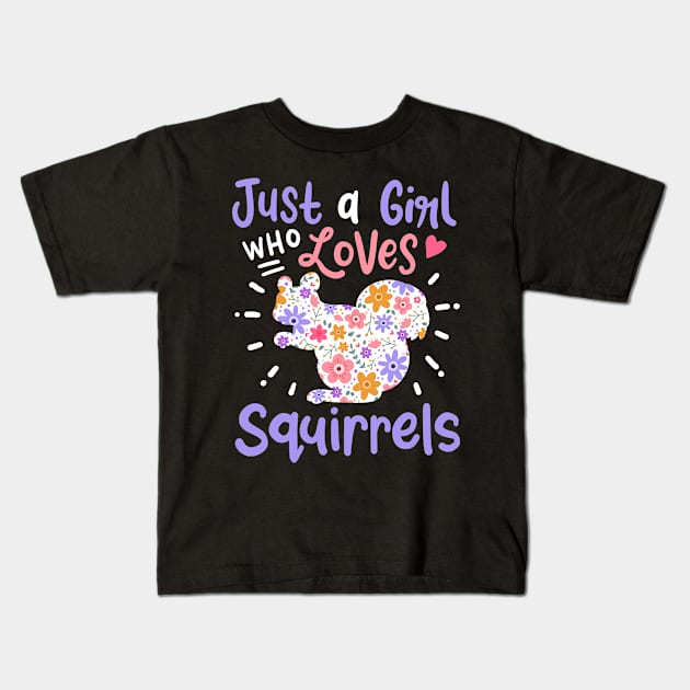 Squirrels Squirrel Lover Kids T-Shirt by KAWAIITEE